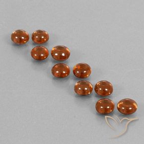 Gemas de Circón Naranja rojizo natural de 6.72 ct, Redondo, Transparente