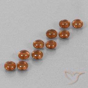 Gemas de Circón Naranja oscuro natural de 6.57 ct, Redondo, Transparente