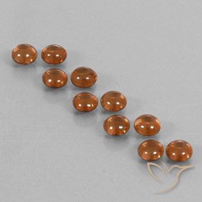 Gemas de Circón Naranja oscuro natural de 6.57 ct, Redondo, Transparente