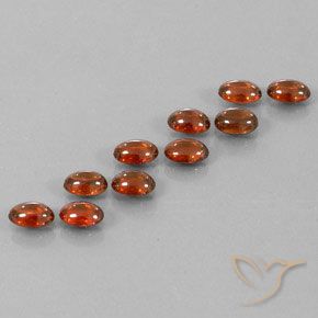 Gemas de Circón Naranja rojizo natural de 7.53 ct, Ovalada, Transparente