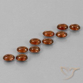 Gemas de Circón Naranja oscuro natural de 7.69 ct, Ovalada, Transparente