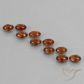 Gemas de Circón Naranja oscuro natural de 7.69 ct, Ovalada, Transparente