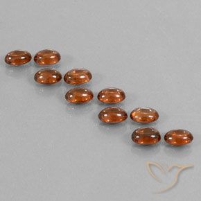 Gemas de Circón Naranja oscuro natural de 7.72 ct, Ovalada, Transparente