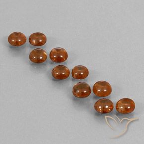 Gemas de Circón Naranja rojizo natural de 6.41 ct, Redondo, Transparente