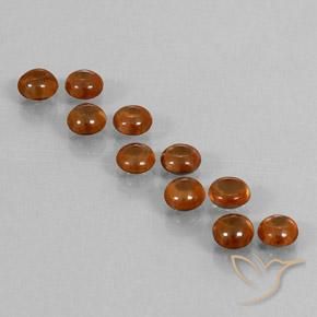 Gemas de Circón Naranja oscuro natural de 7.22 ct, Redondo, Transparente