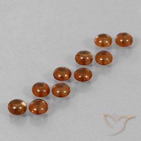 Gemas de Circón Naranja oscuro natural de 6.32 ct, Redondo, Transparente