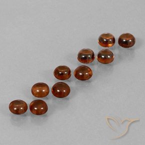 Gemas de Circón Marrón rojizo natural de 7.96 ct, Redondo, Transparente