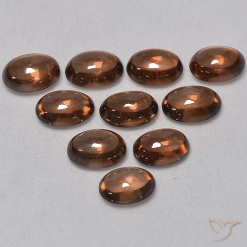 Gemas de Circón Marrón medio natural de 7.93 ct, Ovalada, Transparente