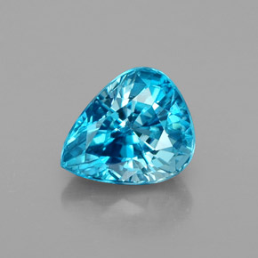 Circón azul natural de 3,00 ct, en forma de pera, VVS-VS