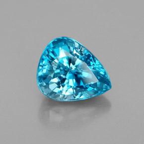 Circón azul natural de 3,00 ct, en forma de pera, VVS-VS