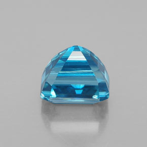 Circón azul natural de 3,72 ct, corte esmeralda, VVS