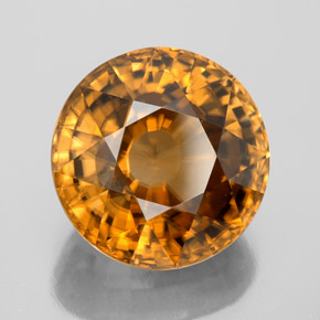 Circón Dorado amarillo natural de 21.65 ct, Corte Redondo, VVS