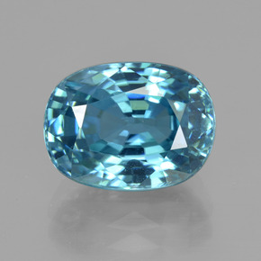 Circón azul natural de 7,22 ct, corte óvalo, VVS