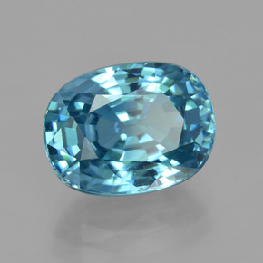 Circón azul natural de 7,22 ct, corte óvalo, VVS