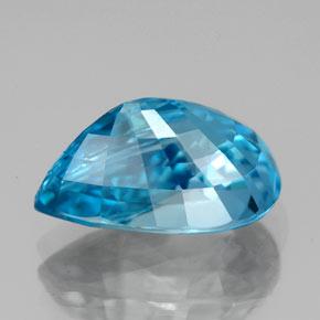Circón Azul eléctrico natural de 7.47 ct, En forma de pera, VVS-VS