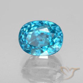 Circón Azul eléctrico natural de 5.12 ct, Ovalada, VS