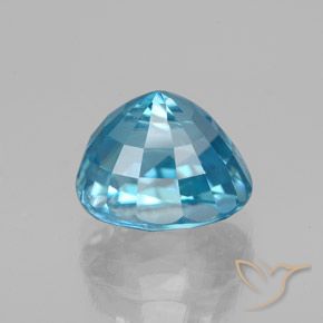 Circón Azul intenso natural de 5.13 ct, Ovalada, VVS-VS