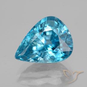 5.75ct Natural Azul medio Circón, En forma de pera, VS