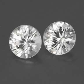 Gemas de circón blanco natural de  ct, corte redondo, VS