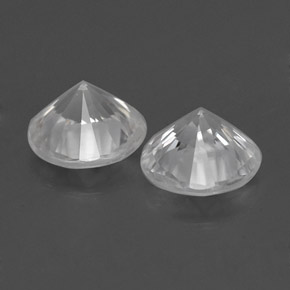 Gemas de circón blanco natural de  ct, corte redondo, VS