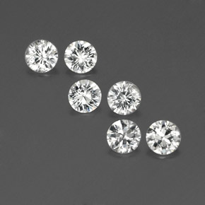 Gemas de Circón Blanco natural de 2.93 ct, Corte Redondo, VVS-VS