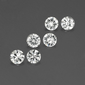 Gemas de Circón Blanco natural de 2.93 ct, Corte Redondo, VVS-VS