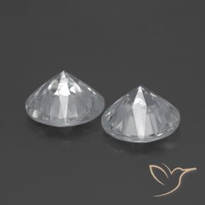 Gemas de Circón Blanco natural de 3.17 ct, Redondo, VVS-VS