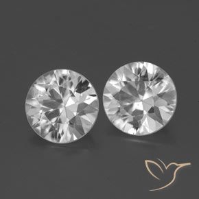 Gemas de Circón Blanco natural de 3.37 ct, Redondo, VS