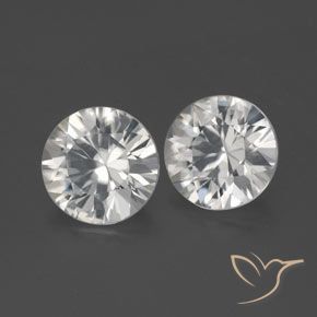 Gemas de Circón Blanco natural de 3.43 ct, Redondo, VS