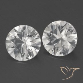 Gemas de Circón Blanco natural de 2.89 ct, Redondo, VS