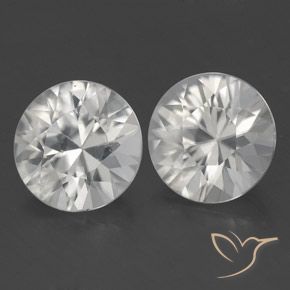 Gemas de Circón Blanco natural de 3.26 ct, Redondo, VS