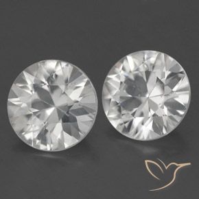 Gemas de Circón Blanco natural de 3.44 ct, Redondo, VS