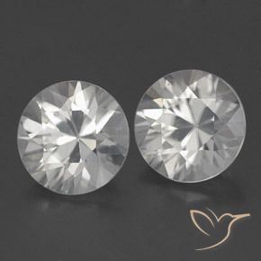 Gemas de Circón Blanco natural de 3.74 ct, Redondo, VVS-VS