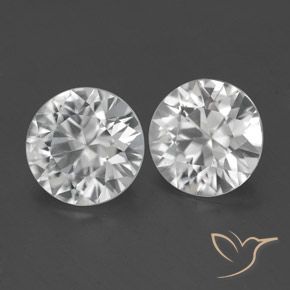 Gemas de Circón Blanco natural de 3.25 ct, Redondo, VVS-VS