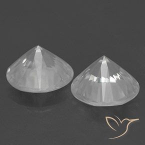 Gemas de Circón Blanco natural de 3.37 ct, Redondo, VVS-VS