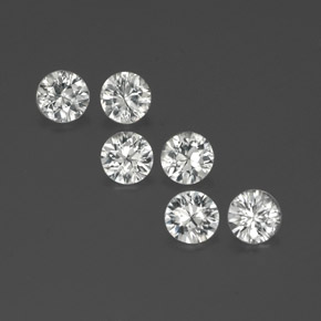 Gemas de circón blanco natural de  ct, corte redondo, VS