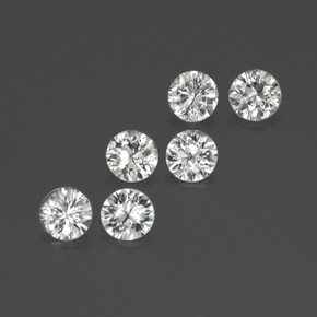 Gemas de circón blanco natural de  ct, corte redondo, VS