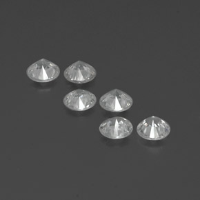 Gemas de circón blanco natural de  ct, corte redondo, VS