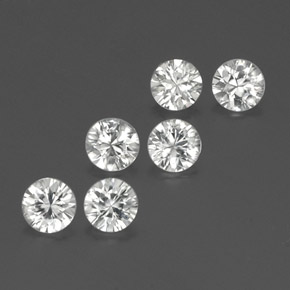Gemas de Circón Blanco natural de  ct, Corte Redondo, VS