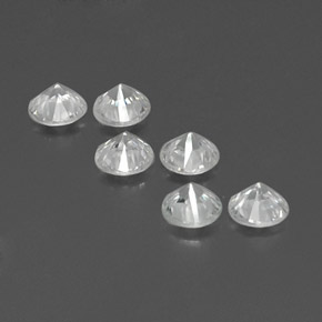 Gemas de Circón Blanco natural de  ct, Corte Redondo, VS