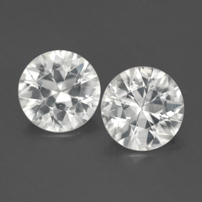 Gemas de circón blanco natural de  ct, corte redondo, VS