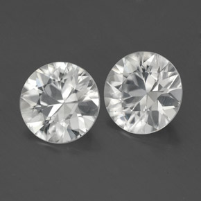 Gemas de circón blanco natural de  ct, corte redondo, VS