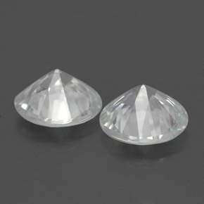 Gemas de circón blanco natural de  ct, corte redondo, VS