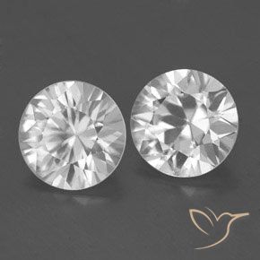 Gemas de Circón Blanco natural de 3.53 ct, Redondo, VS