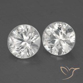 Gemas de Circón Blanco natural de 3.37 ct, Redondo, VS