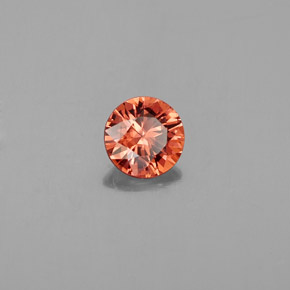 Circón naranja natural de 0,71 ct, corte redondo, VVS