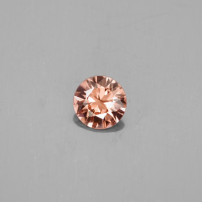 Circón naranja natural de 0,73 ct, corte redondo, VS