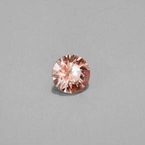 Circón naranja natural de 0,73 ct, corte redondo, VS