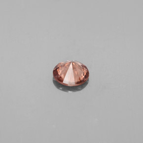 Circón naranja natural de 0,73 ct, corte redondo, VS