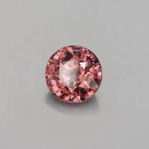 Circón Naranja rosado natural de 1.60 ct, Corte Redondo, VVS